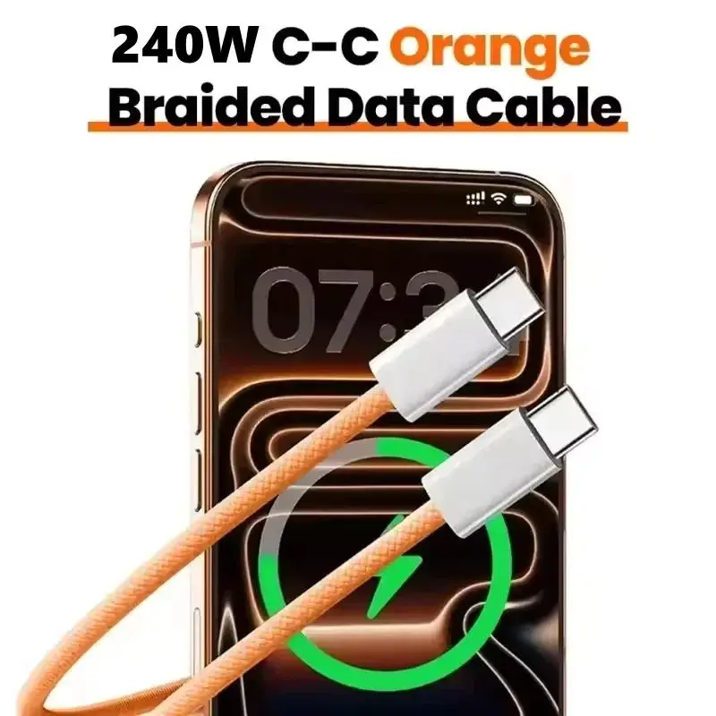 3PCS USB C Cable to USB C 240W Fast Charging Charger Cable Supports Fast Charging For iPhone 17 16 15 Samsung Huawei Xiaomi etc