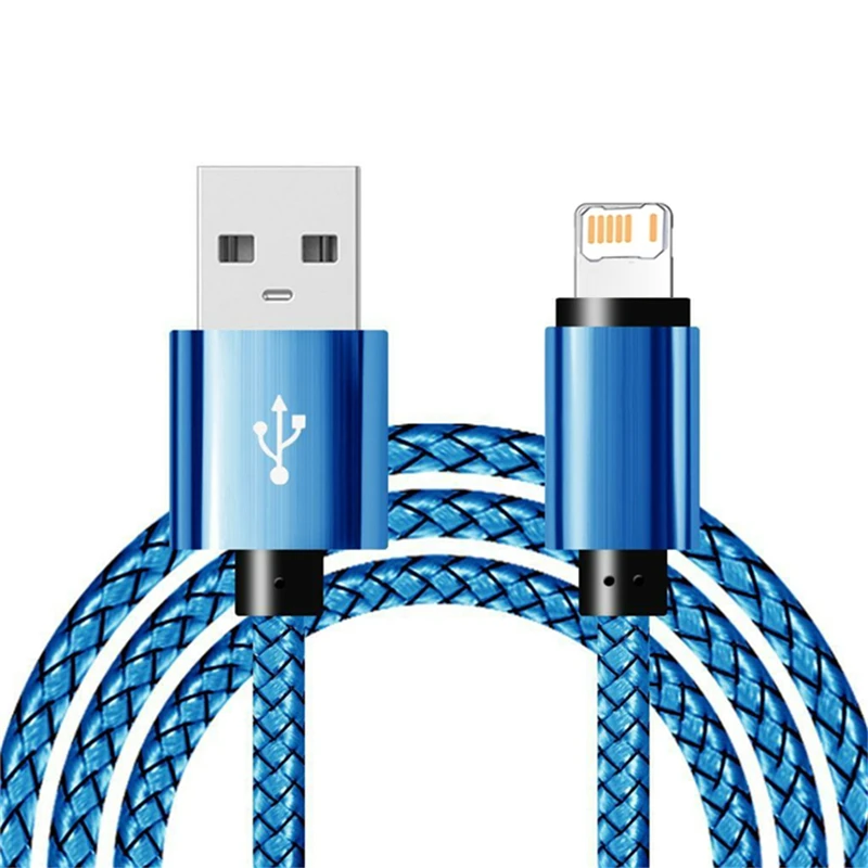 USB Fast Charging Nylon Braided Cable For iPhone X XR XS 11 12 13 14 Pro Max 6 6S 7 8 Plus SE Quick Charge Phone Data Cables