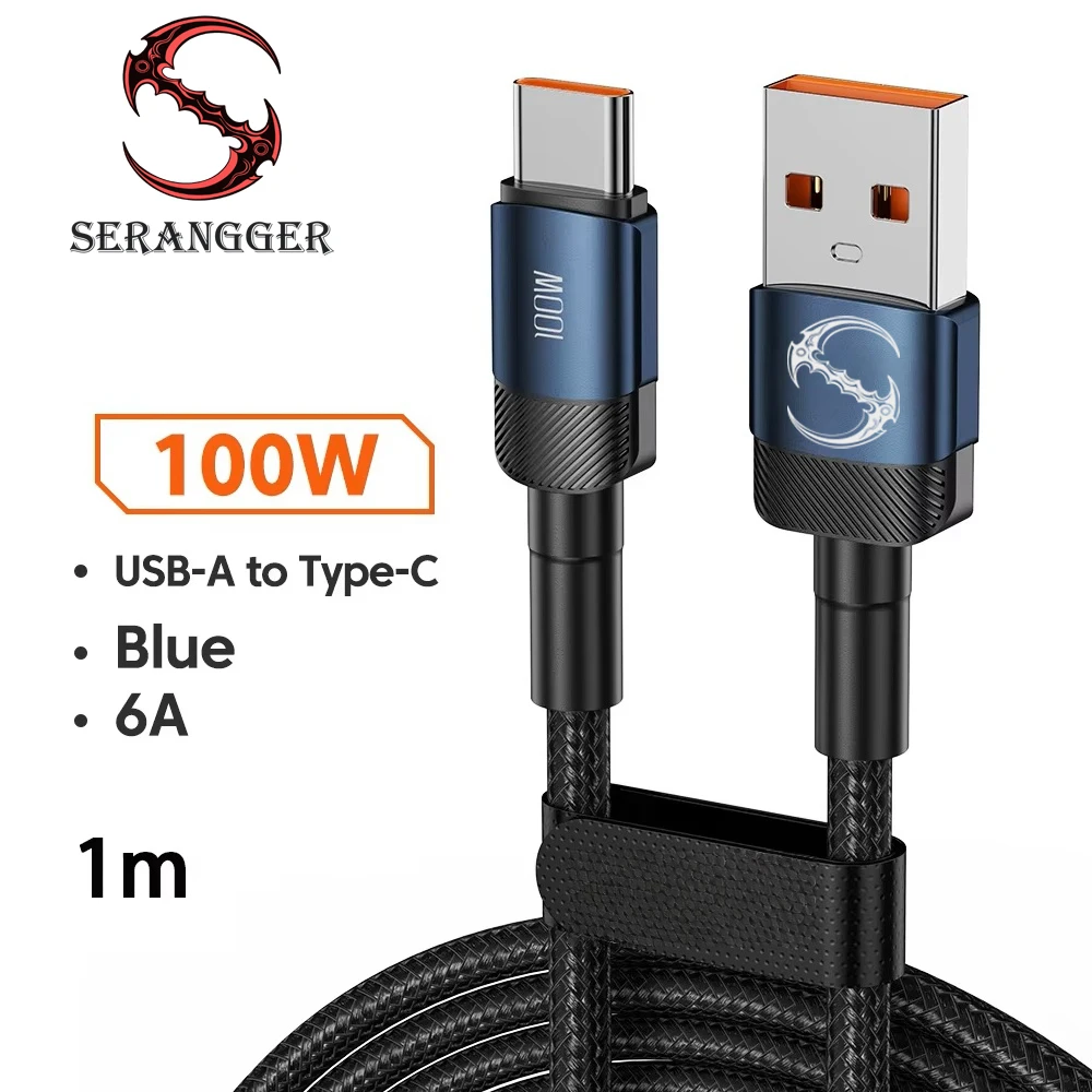 PD 100W Fast Charge 1m/2m/3m USB to Type C Cable Quick Charging Data Cord for Huawei Xiaomi