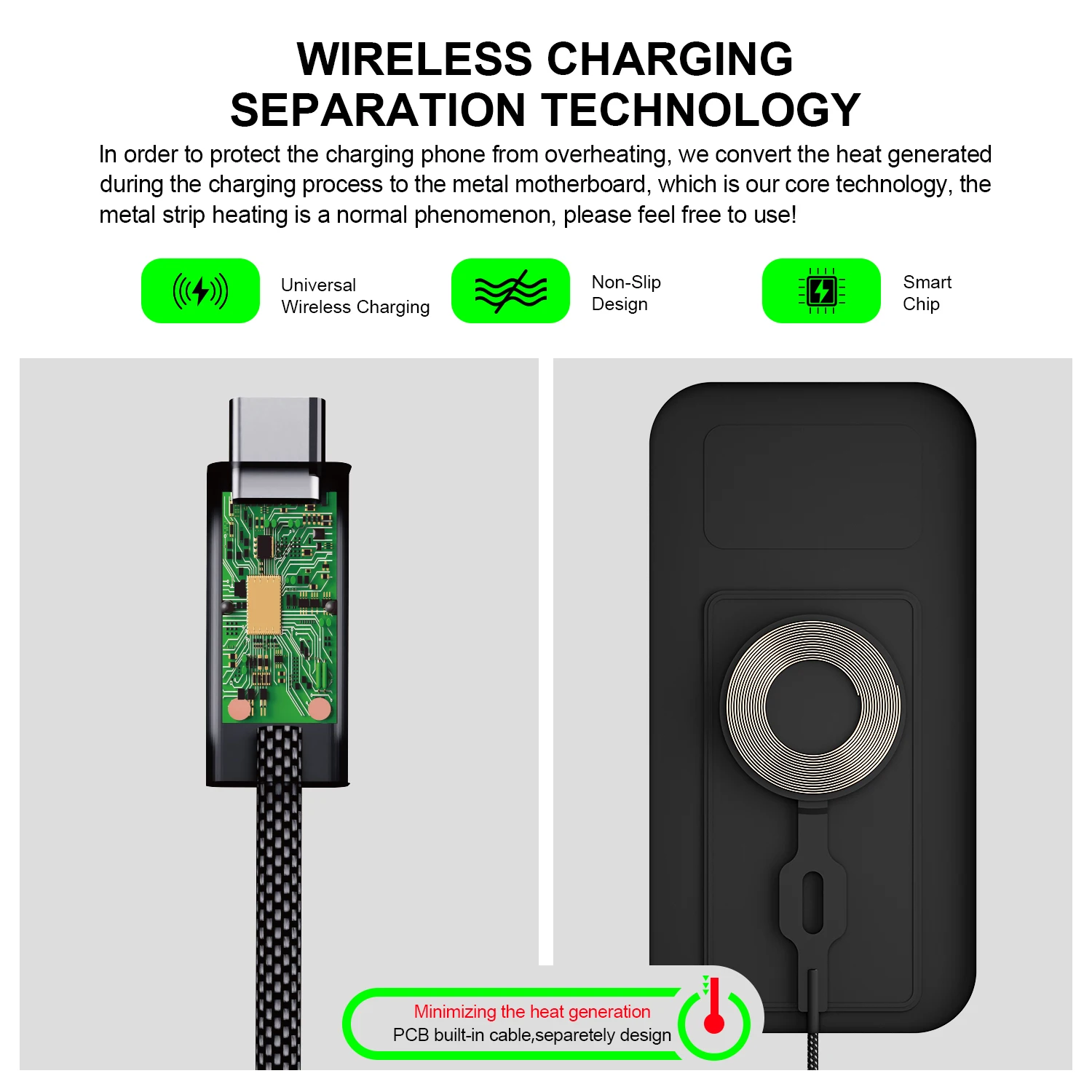 Bonola Silicone Wireless Charger Pad For Samsung S26/25/24/23 Anti Slip 25W Fast Wireless Charging For Car iPhone 17/16/15