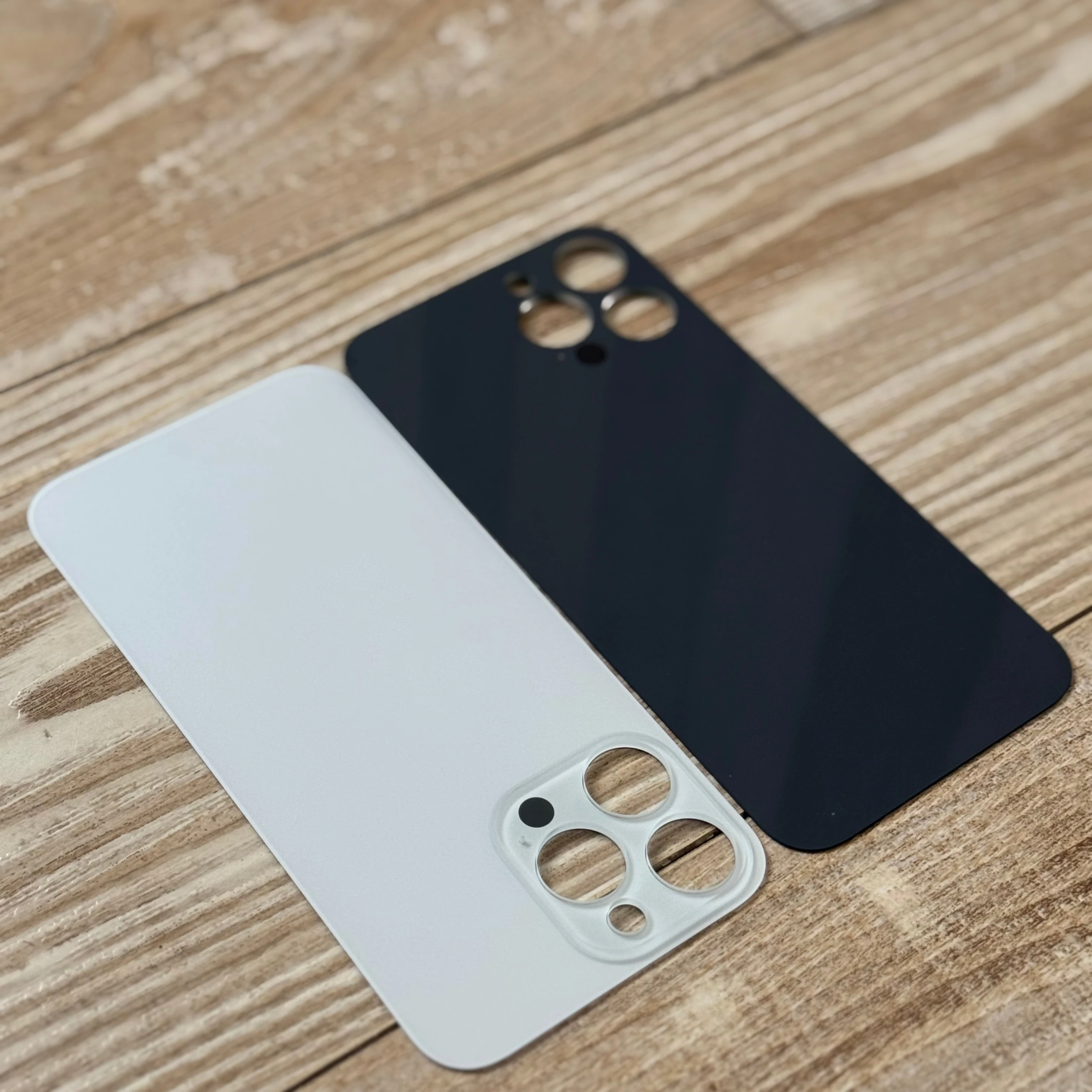 1PCS Large Hole Rear Glass Solid Color Suitable for Phone 13 14 Pro Max Back Cover Glass Repair Rear Tempered Glass