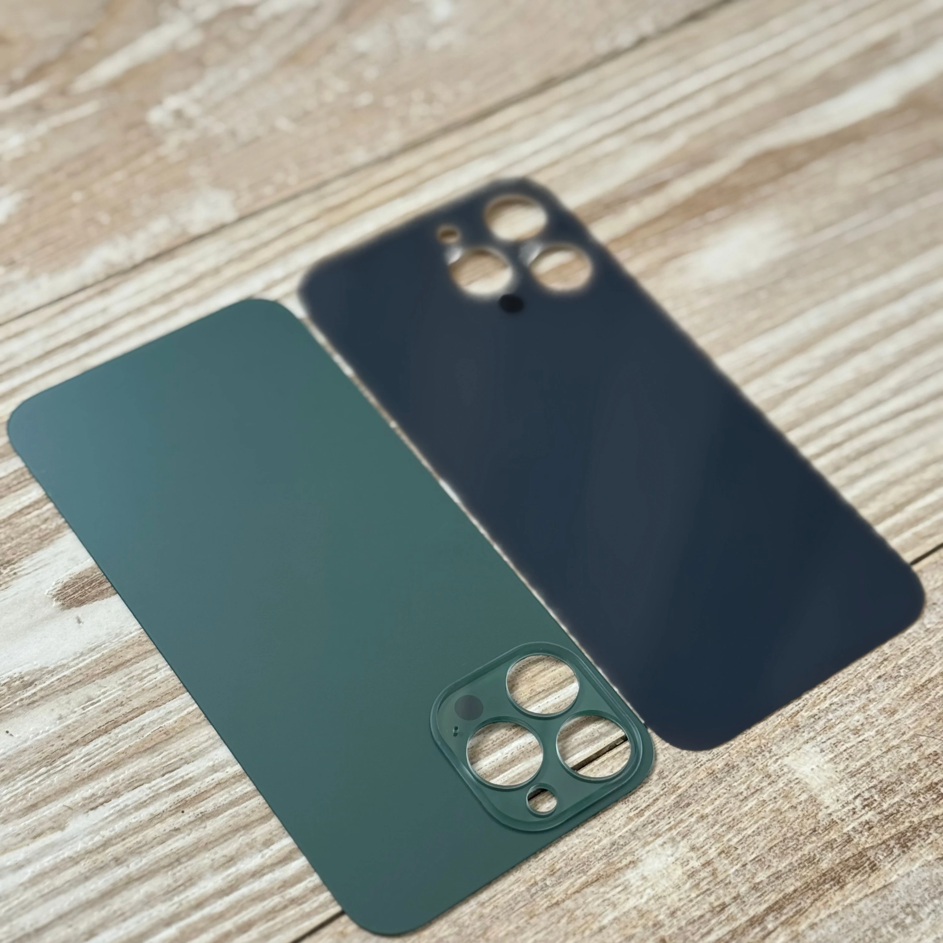 1PCS Large Hole Rear Glass Solid Color Suitable for Phone 13 14 Pro Max Back Cover Glass Repair Rear Tempered Glass