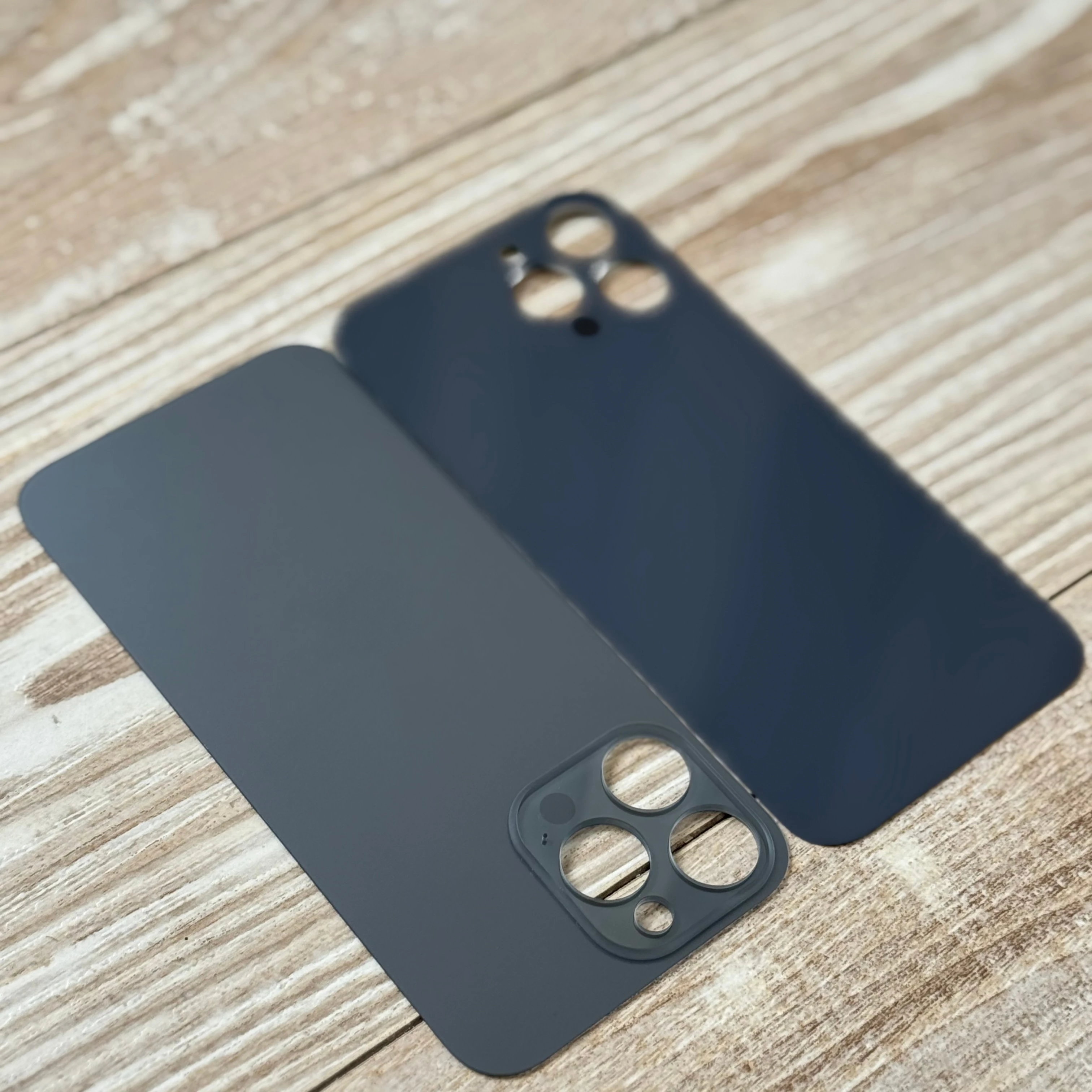 1PCS Large Hole Rear Glass Solid Color Suitable for Phone 13 14 Pro Max Back Cover Glass Repair Rear Tempered Glass