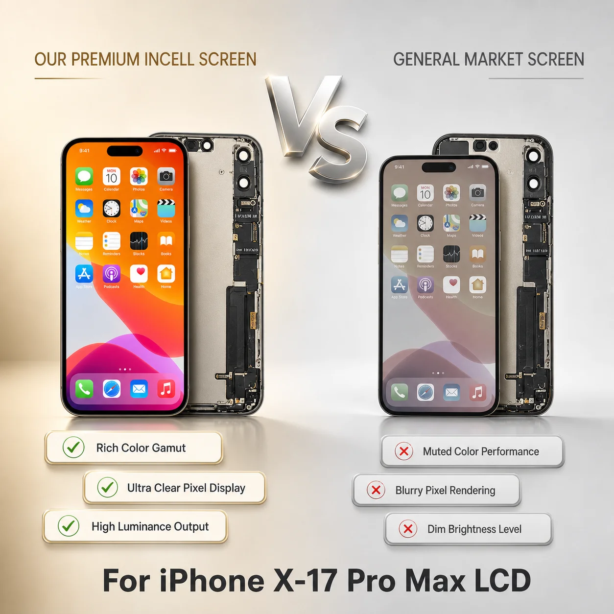 Incell For iPhone X XR XS XS Screen 11 12 13 Mini LCD For iPhone 14 Pantalla 15 Pro 16 Plus 17 Pro Max Display Replacement Parts