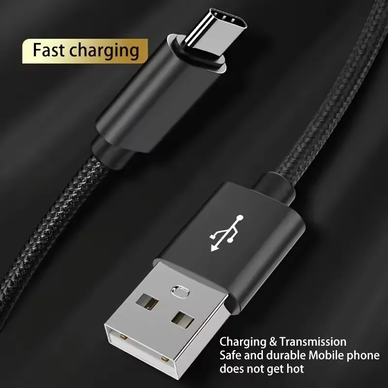 USB Type C Fast Charging Cable For Samsung Xiaomi Redmi POCO Honor Nylon Braided Quick Charge Cables For iPhone 15 16 17 Pro Max