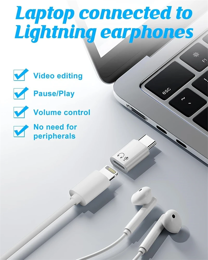Lightning Female To Type C Audio Headphones Adapter Cable for IPhone 17 16 15 Pro Max IPad MacBook IOS OTG USB C USBC Converter