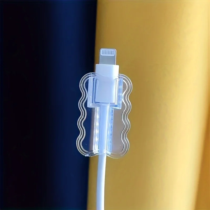 2pcs TPU Flexible Durable Wave Cable Protector Connector Phone Charger Cord CoverFor iPhone/Type-C Charging Interface