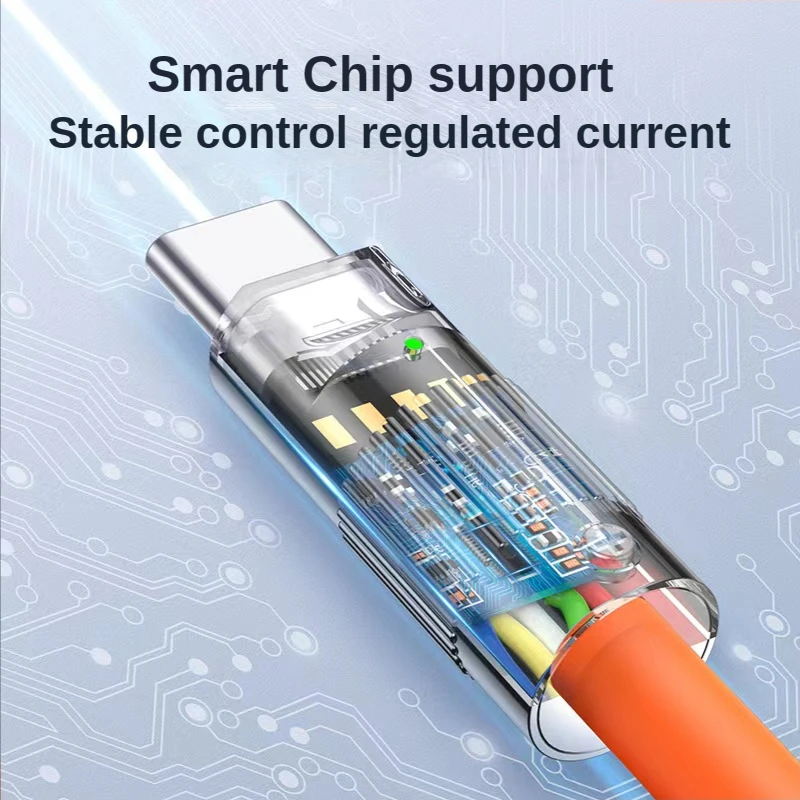 1-3PCS 120W 6A USB Type C Cable Super Fast Charging Liquid Silicone Aluminum Alloy Data Cord for Samsung Xiaomi Huawei