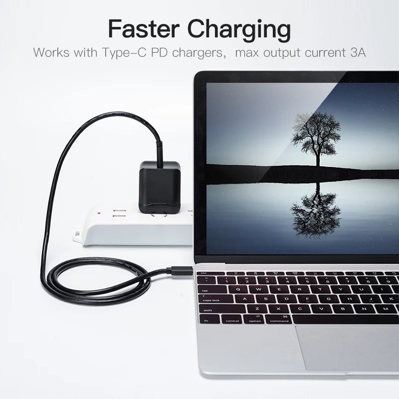 PD 65W USB Type C To Type C Cable USB C PD Fast Charging Wire Cord For Macbook Samsung Xiaomi USB C Cable 0.3m/0.5/1m/1.5m/2m