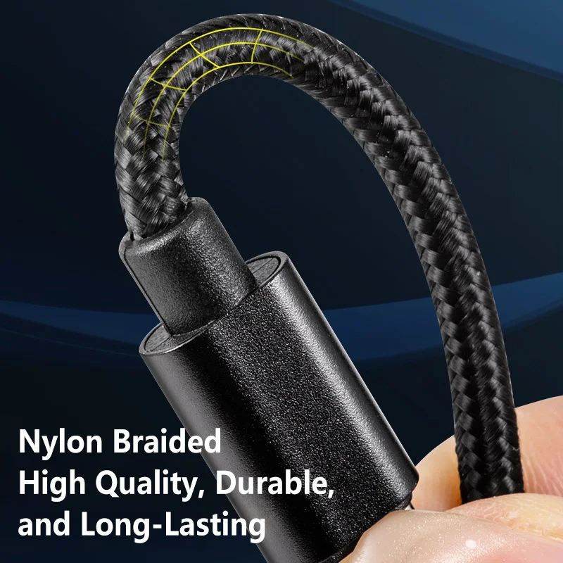60W 5A Nylon Fast Charging Cable 1/2/3m Dual Type-C Colorful Data Cable Highspeed Data Transfer Quick Charging Wire For Xiaomi17