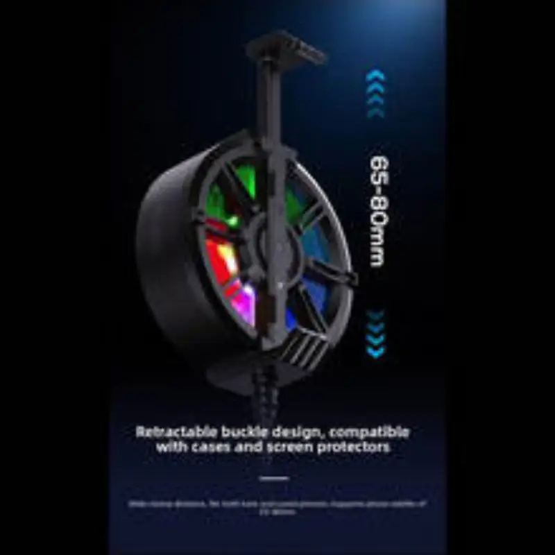 Clip On Phone Cooler Fan Low Noise RGB Light USB Powered Fast Phone Radiator for Outdoor Vlogging Gaming