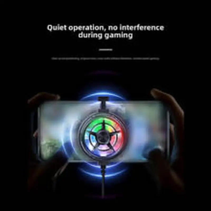 Clip On Phone Cooler Fan Low Noise RGB Light USB Powered Fast Phone Radiator for Outdoor Vlogging Gaming