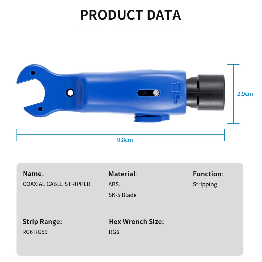 Portable Pen Coaxial Cable Stripper RG6 RG7 RG11 RG59 Dual-Purpose 5-7 Simple Wire Stripper Good Tools for Installation
