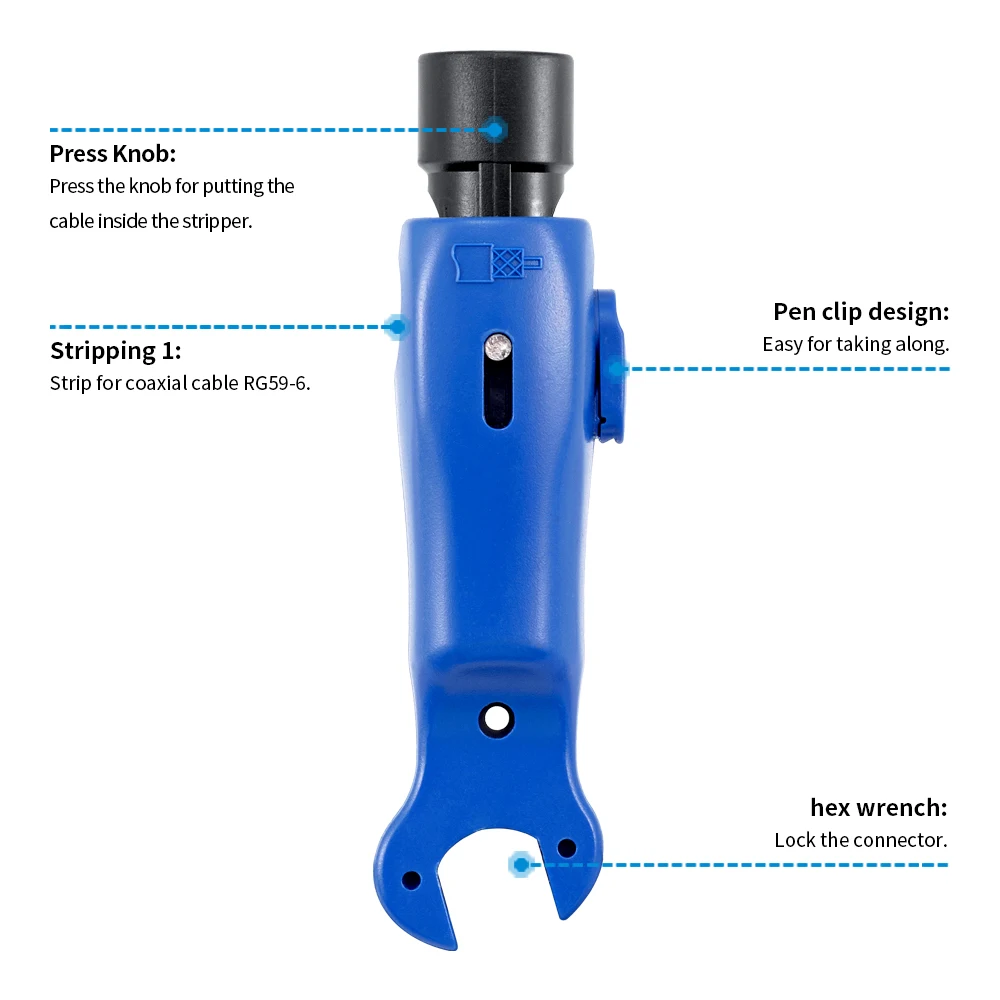 Portable Pen Coaxial Cable Stripper RG6 RG7 RG11 RG59 Dual-Purpose 5-7 Simple Wire Stripper Good Tools for Installation