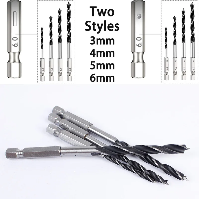 5/7Pcs Hexagonal Handle Three Point Woodworking Drill Metal Drill Kit Countersink For Wood And Metal Drilling 3/4/5/6/7/8/10mm