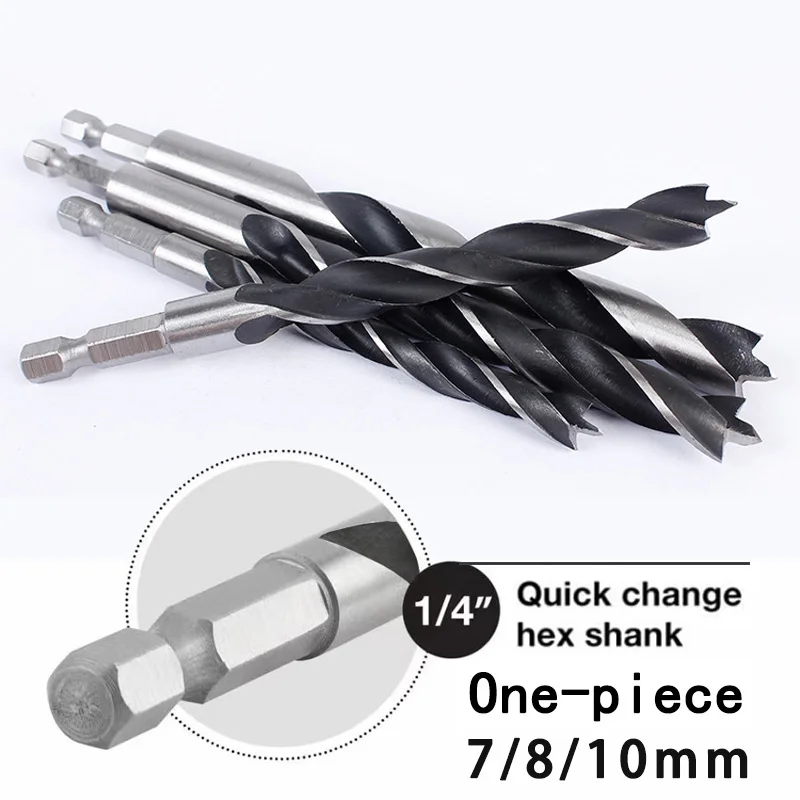 5/7Pcs Hexagonal Handle Three Point Woodworking Drill Metal Drill Kit Countersink For Wood And Metal Drilling 3/4/5/6/7/8/10mm