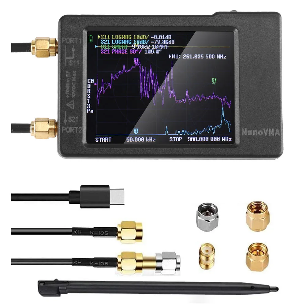 Spectrum Anslyzer NanoVNA-H4 2.8/4" Vector Network Antenna Analyzer 10KHz-1.5GHz MF HF VHF UHF Antenna Tuner Nano VNA NanoVNA-H