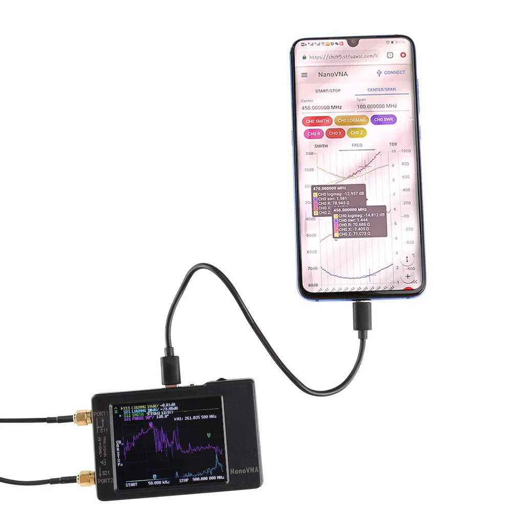 Spectrum Anslyzer NanoVNA-H4 2.8/4" Vector Network Antenna Analyzer 10KHz-1.5GHz MF HF VHF UHF Antenna Tuner Nano VNA NanoVNA-H