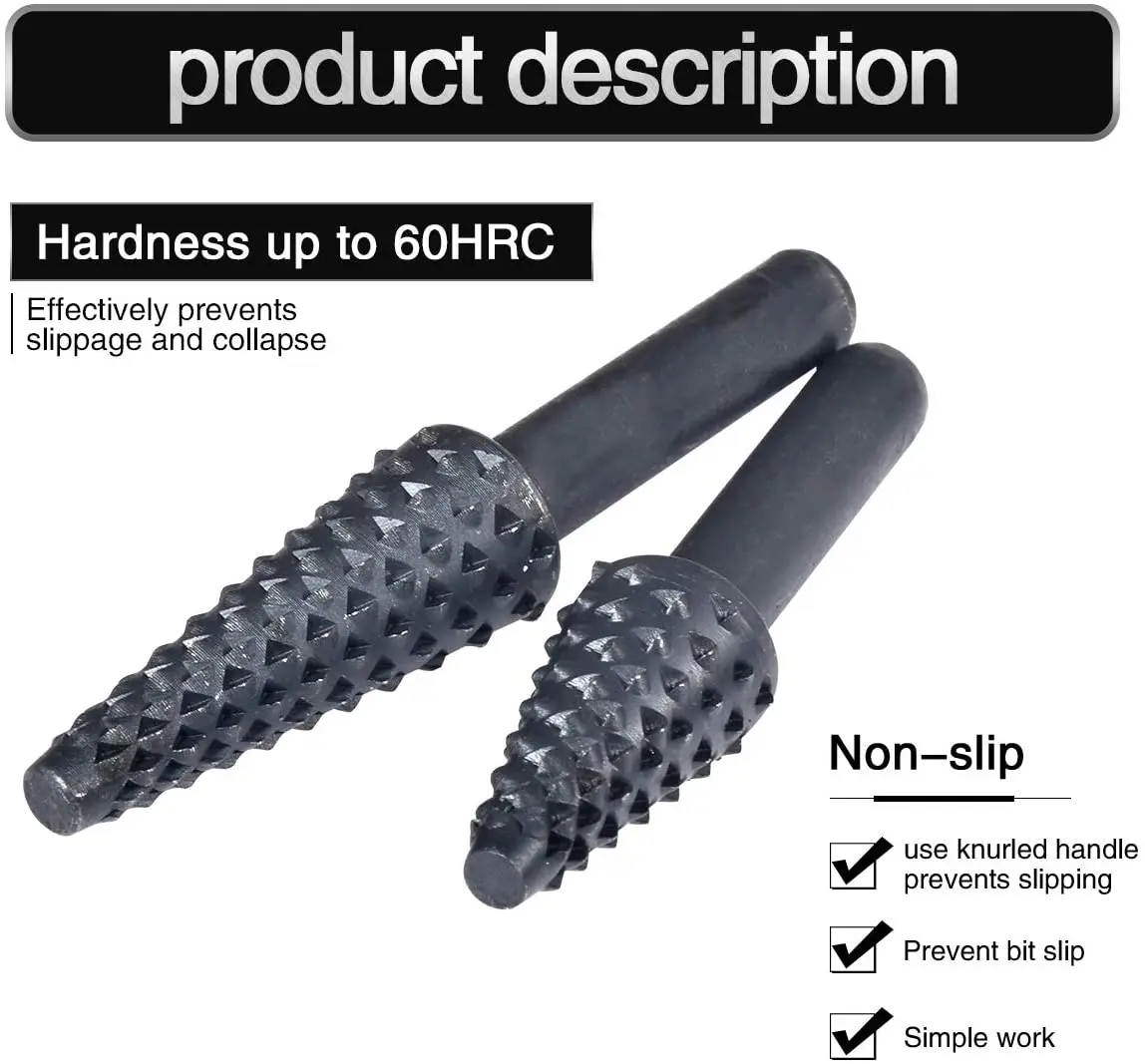 5PCS Drill Bit Set 1/4'' 6mm Shank Rotary Cutting Tools For Grinding Woodworking Knife Wood Carving Tool Burr Set