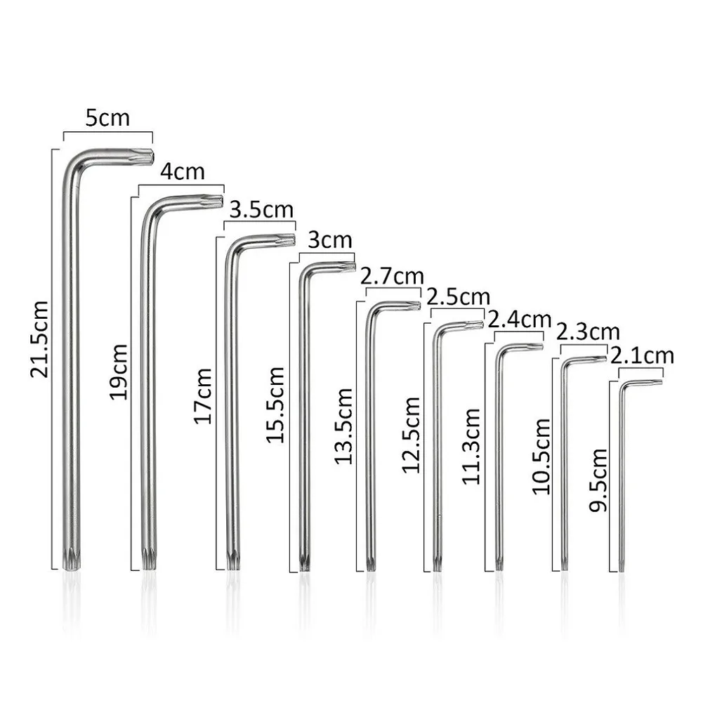 9pcs L-Type Double-End Screwdriver Hex Wrench Set Key Torx Spanner 9 Sizes For Auto Mechanical Repair Hand Tools