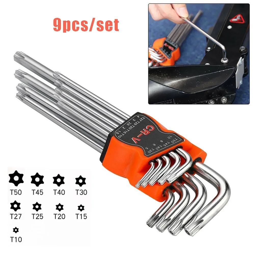 9pcs L-Type Double-End Screwdriver Hex Wrench Set Key Torx Spanner 9 Sizes For Auto Mechanical Repair Hand Tools