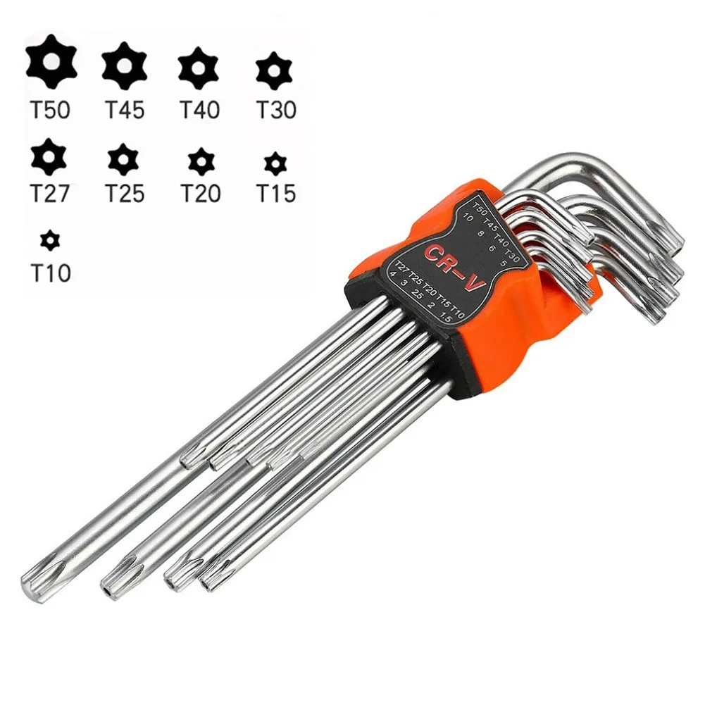 9pcs L-Type Double-End Screwdriver Hex Wrench Set Key Torx Spanner 9 Sizes For Auto Mechanical Repair Hand Tools