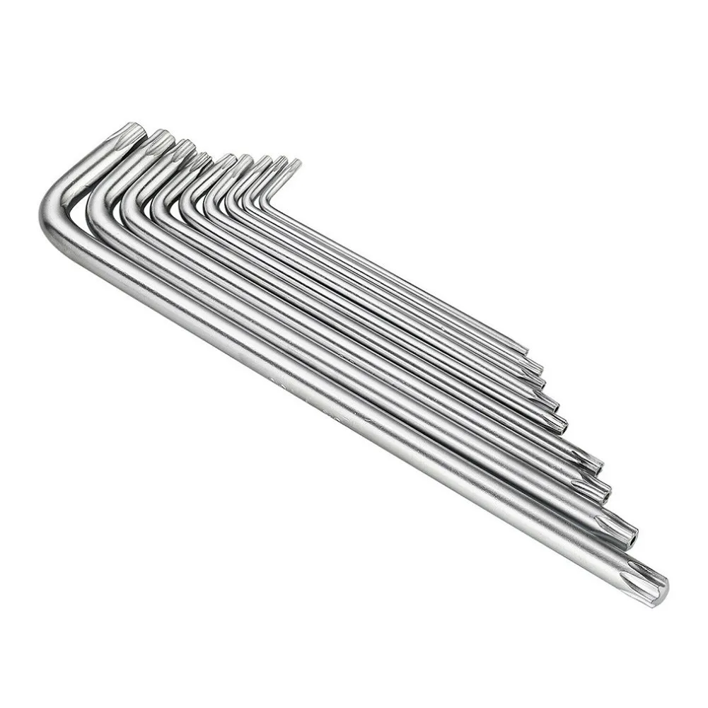 9Pcs L Type Double-End Screwdriver Hex Allen Key Set Torx Wrench Screwdriver Bits Star Spanner Key Hand Tools