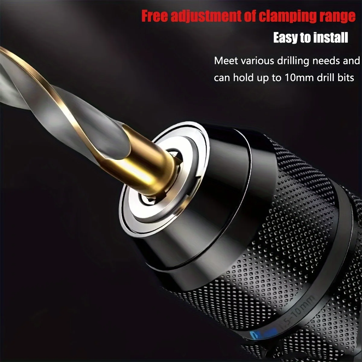 3/8" 1/2"(0.8-10mm,1.5-13mm)Keyless Drill Chuck, Universal Replacement Thread Keyless Metal Drill Chuck for Hand Electric Drill