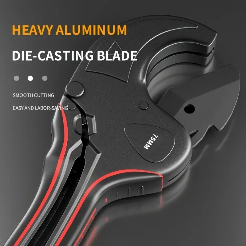 Heavy Duty PVC Cutter Aluminum Alloy Plastic Tube Cutting PPR PVC Pipe Tube Cutter Scissors with SK5 Steel Blade Hand Tool