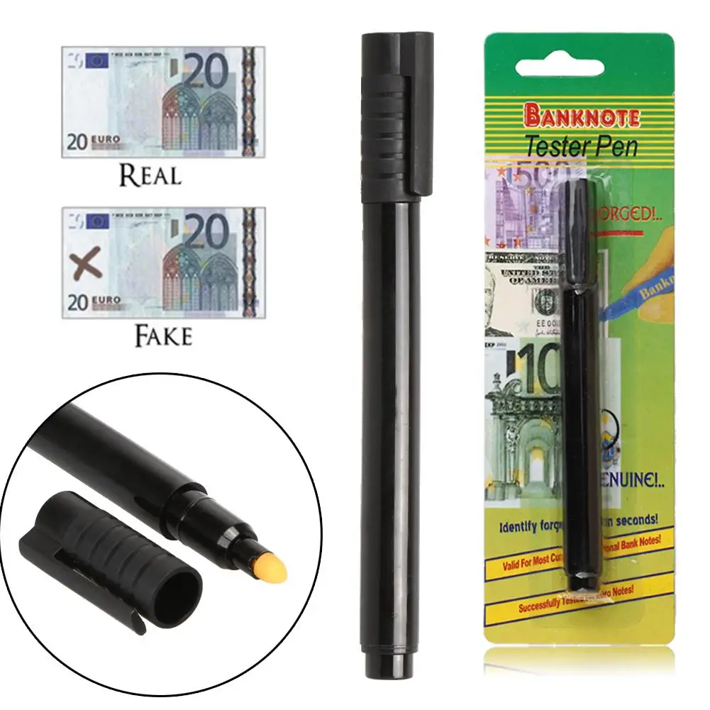 1/2Pcs Portable Money Checker Pen Fake Banknote Marker Ink Currency Tester Water-based Checking Marker Counterfeit Detector