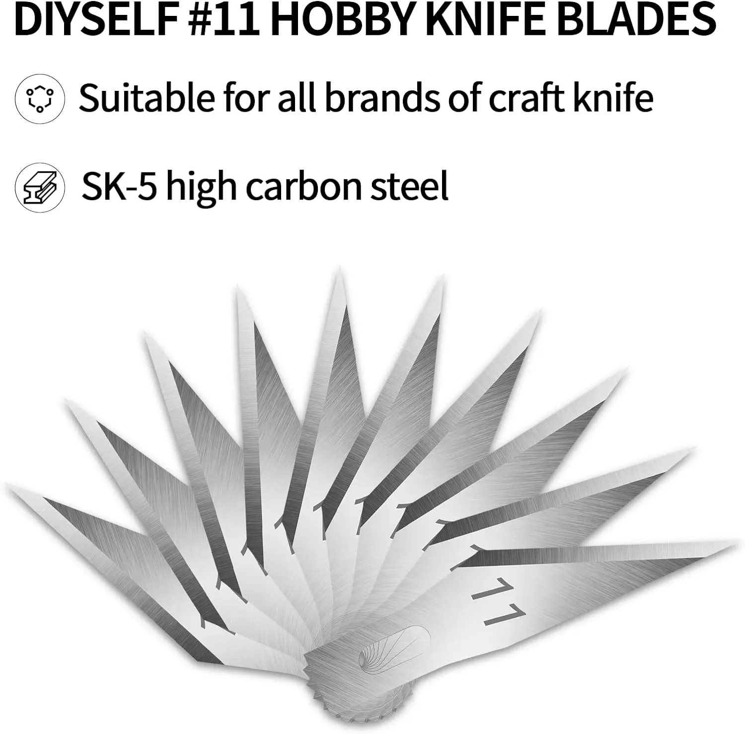 100/200/300PCS Exacto Knife Blades 11, High Carbon Steel Exacto Blades, Craft Knife Blades, 11 Exacto Knife Refill Blades