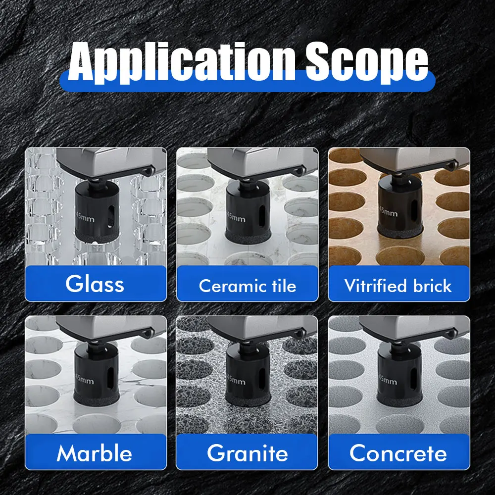 1Pc M10 6-100mm Diamond Brazed Core Dry Drill Bit For Porcelain Tiles Marble Glass Granite Hole Saw Cutter Cutting