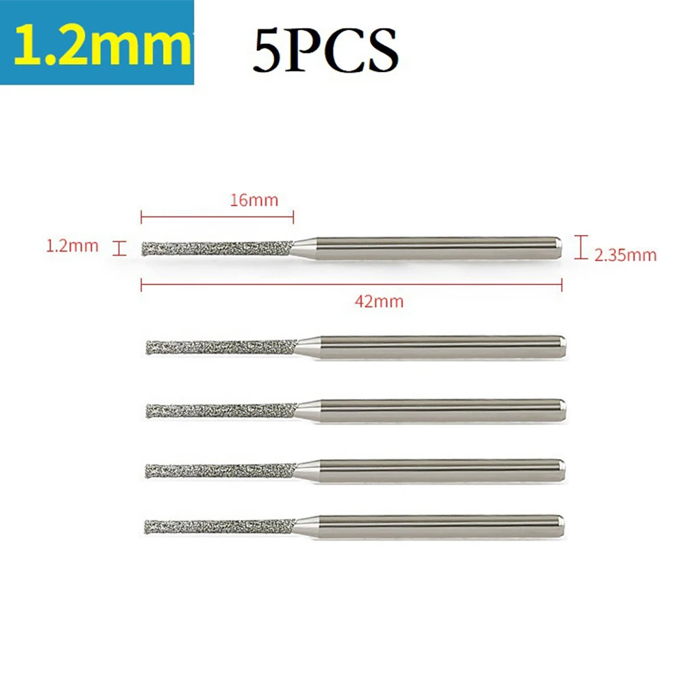 Drilling Jewelry Drilling Glass Diamond Coated Drill Bits Jewelry Drill Bits 1.0mm Head Diameter 1.2mm Head Diameter