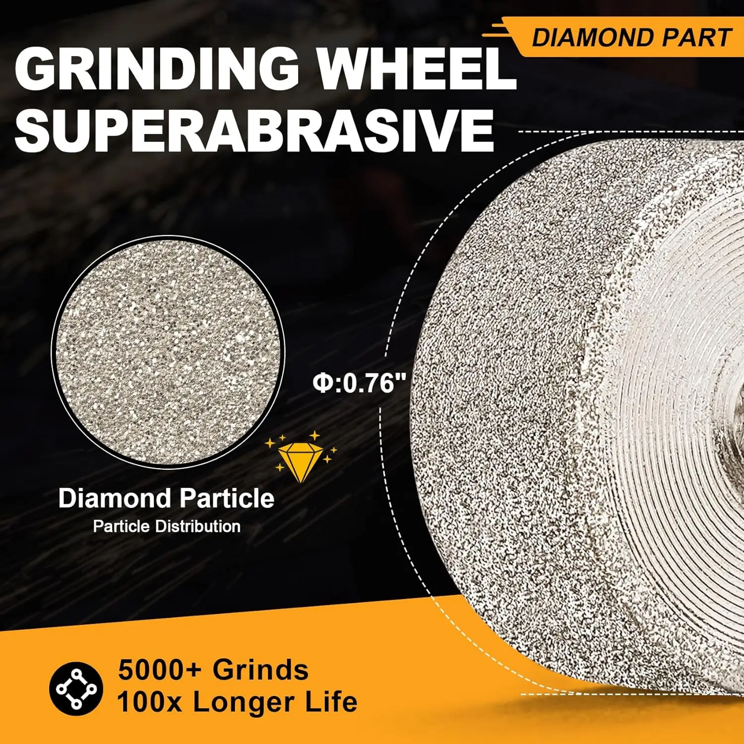 Sbestily 1/3Pcs 20mm Diamond Grinding Wheel Mini Cylindrical Grinding Head For Dremel Rotary Stone Jewelry Ceramic Wood Grinding
