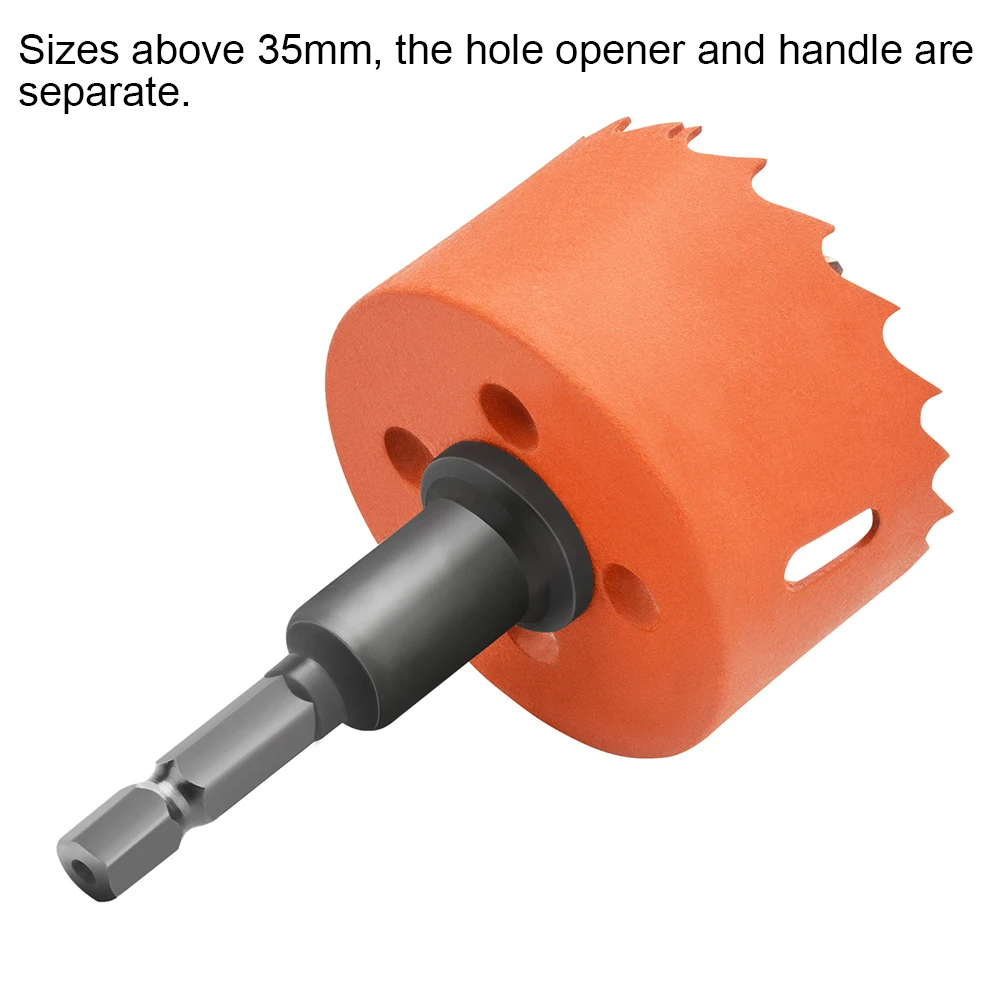 1PC Orange Bimetal Opener 6.35mm MAX Habdle 17-80mm M42 Multi Functional Woodworking Gypsum Board Plastic Drill Bit