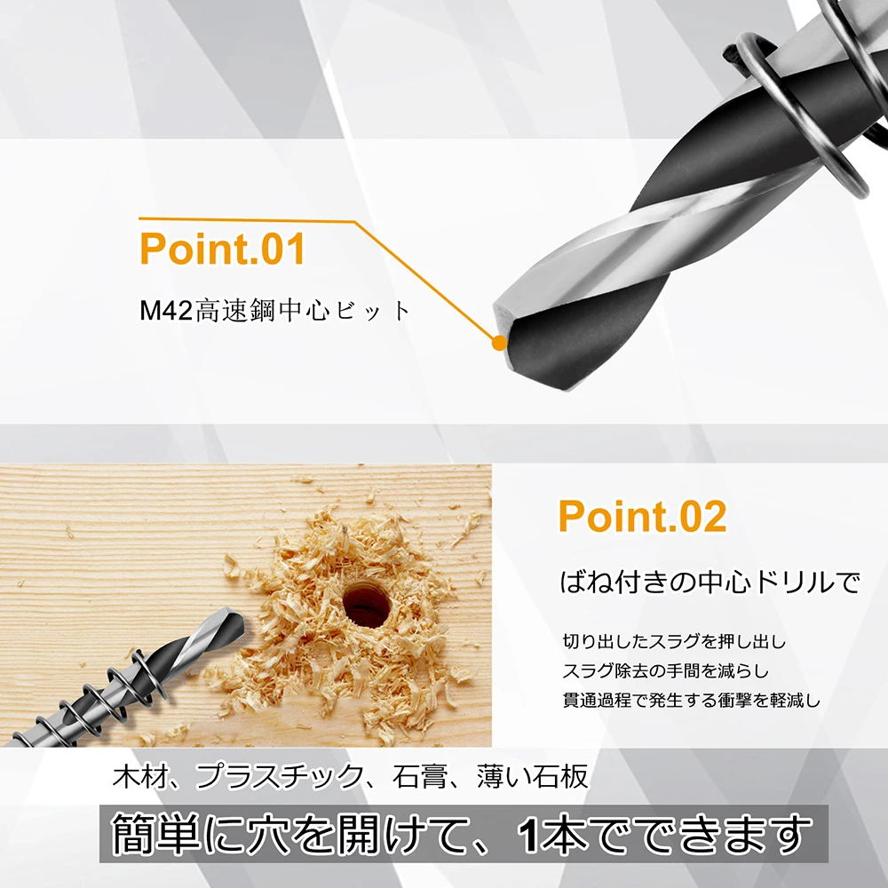 1PC Orange Bimetal Opener 6.35mm MAX Habdle 17-80mm M42 Multi Functional Woodworking Gypsum Board Plastic Drill Bit