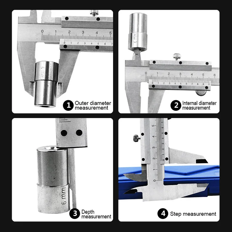 Professional Industrial Vernier Caliper Carbon Steel Precision Measurement Four Use Metric Precision Measuring Tool