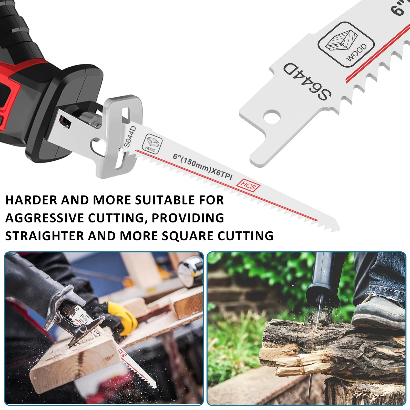 5Pcs Reciprocating Jig Saw Blades Fast Cut Down HCS Multi Saw Blade For Cutting Wood Plastic Metal Power Tools Accessories