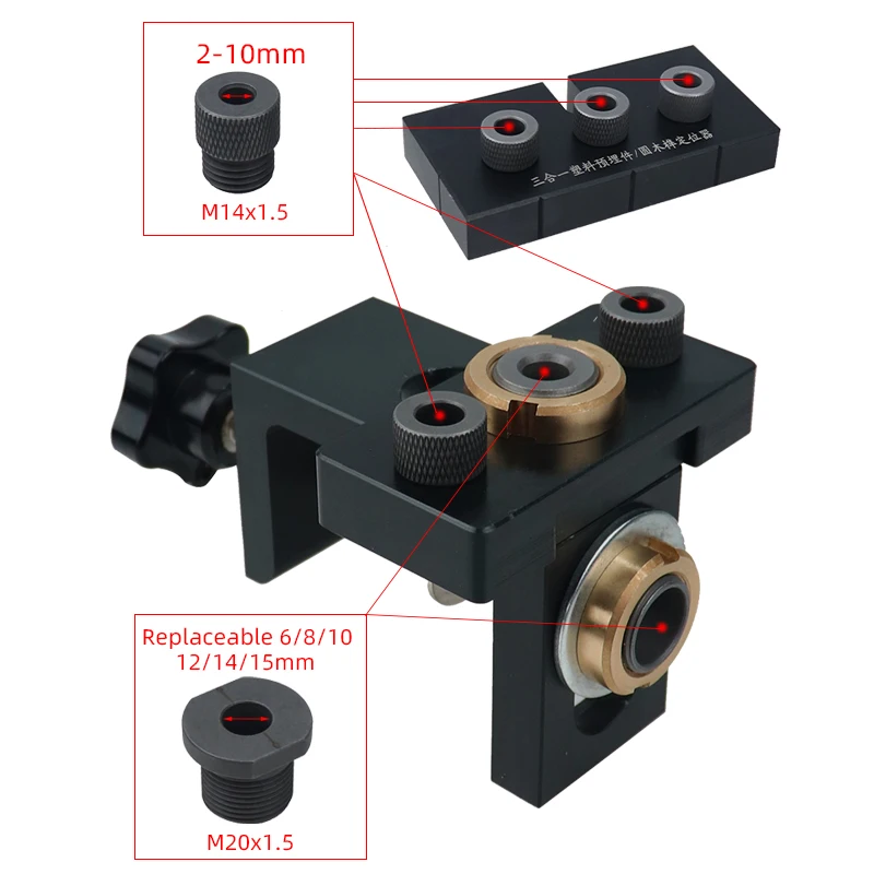 Woodworking Doweling Jig Drill Bushing 6-15mm Pocket Hole Jig Drill Sleeve Drill Guide Hole Locator Drilling Bit Accessories