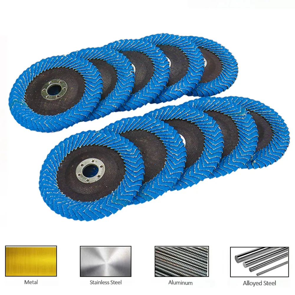 NuoDun 4/4.5/5Inch Abrasive Flap Wheel Polishing Flap Disc for Angle Grinder Metal Aluminum Stainless Steel Sharpening Deburring