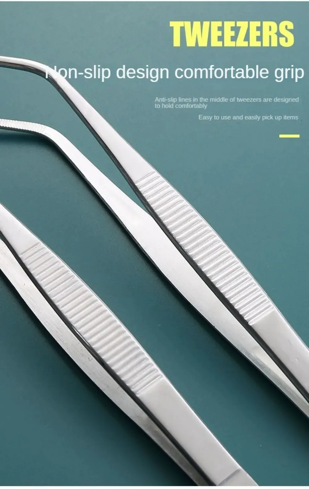 Stainless Multifuctional Steel Elbow Tweezers Aquarium Clip Long Tongs Non-slip Tweezers Forceps Pet Feeding Tools