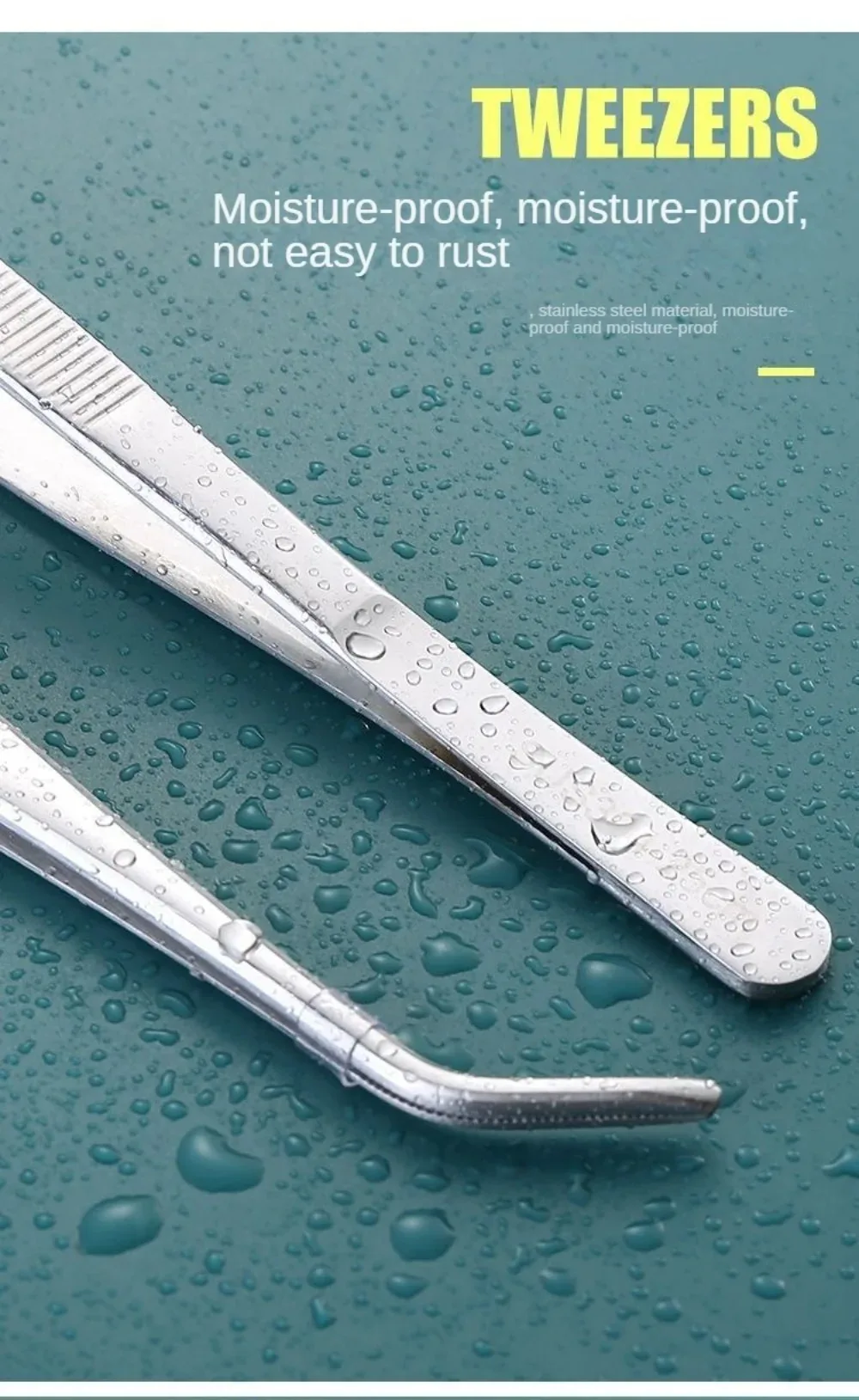 Stainless Multifuctional Steel Elbow Tweezers Aquarium Clip Long Tongs Non-slip Tweezers Forceps Pet Feeding Tools