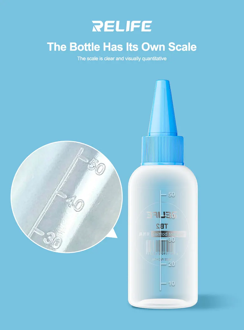 5pcs TB2  50ML Empty Plastic Bottle Phone Repair Squeeze Bottle for Alcohol Soldering Flux Rosin Dispenser With Needle