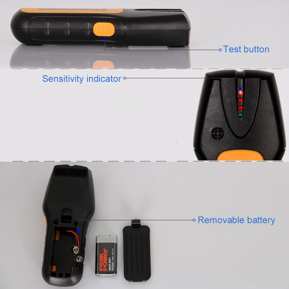Wall-mounted Metal Detector Wall Scanner Suitable for Detecting Metal and Non-metal AC Wiring Sensors with Audible Alarm