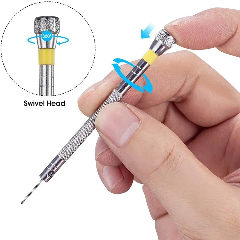 5pcs/set 0.8-1.6mm Steel Screwdriver for Watch Repairing Portable Watch Tools Band Removal with Mini Link Pins Watchmaker Tools