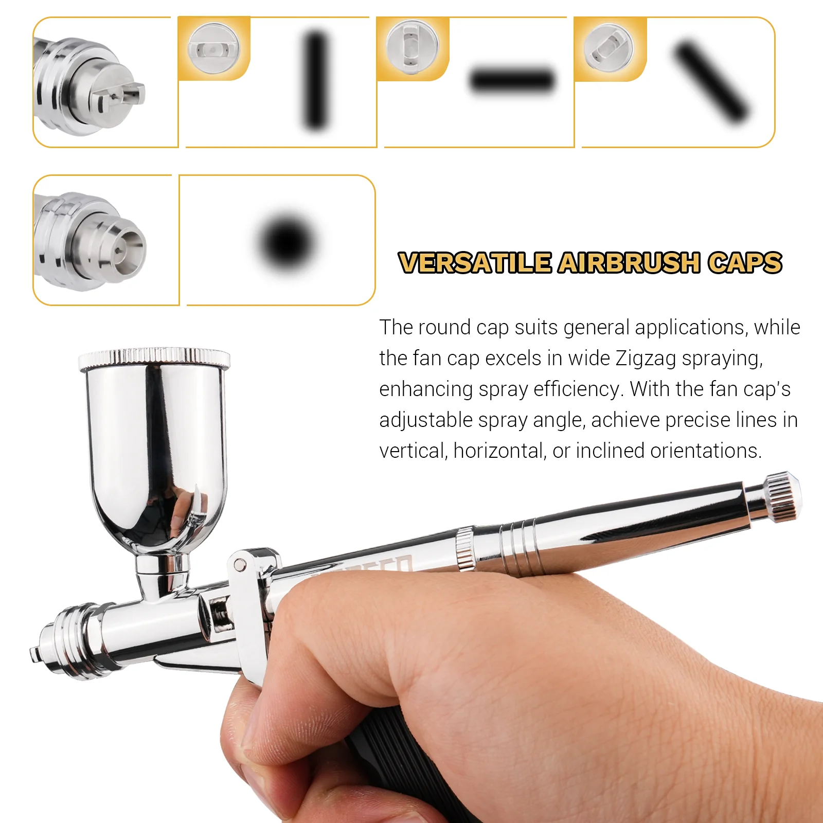 Gravity-Feed Dual-Action Pistol Grip Airbrush Trigger-type Fan Spray Air Brush 0.3mm/0.5mm 15CC Fluids Cups For Car Model DIY