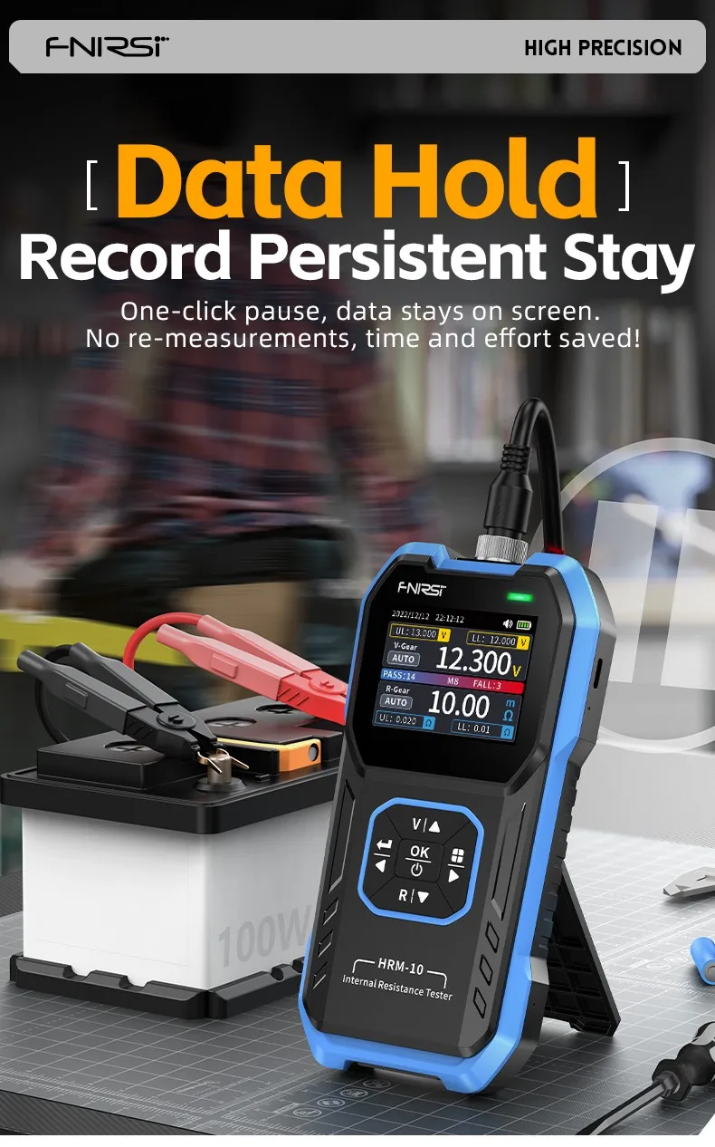 FNIRSI HRM-10 Battery Voltage Intemal Resistance Tester High-precision Trithium Lithium lron Phosphate 18650 Battery Tester