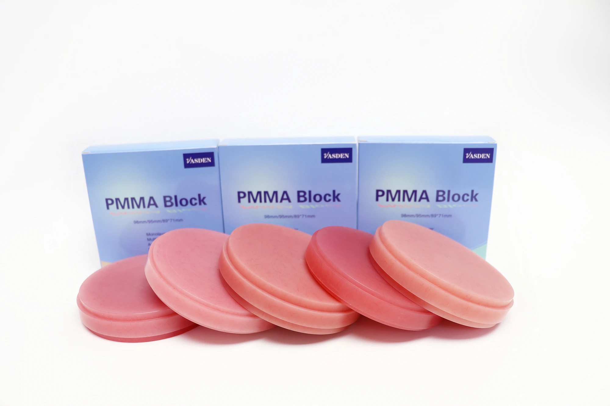 5pieces 98*14mm Clear Monolayer Dental PMMA Cad Cam Blocks PMMA Disc Dental Materials For Temporary Crown