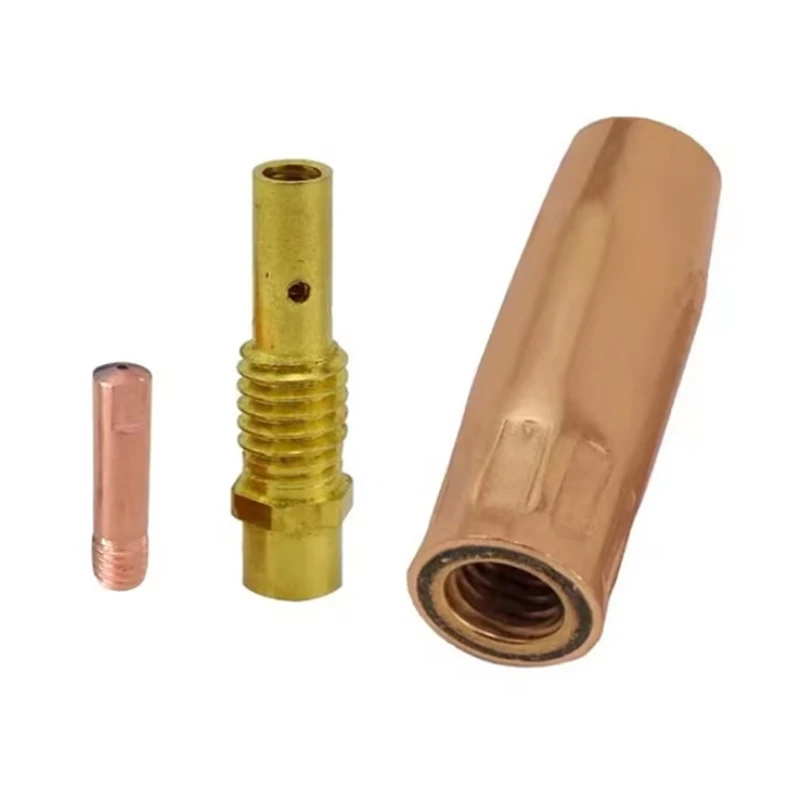 3Pcs/Set, MB-15AK MIG MAG Welding Torch Consumables Nozzle with Screw Thread Tip Holder Contact Tips 0.6/0.8/0.9/1.0/1.2mm