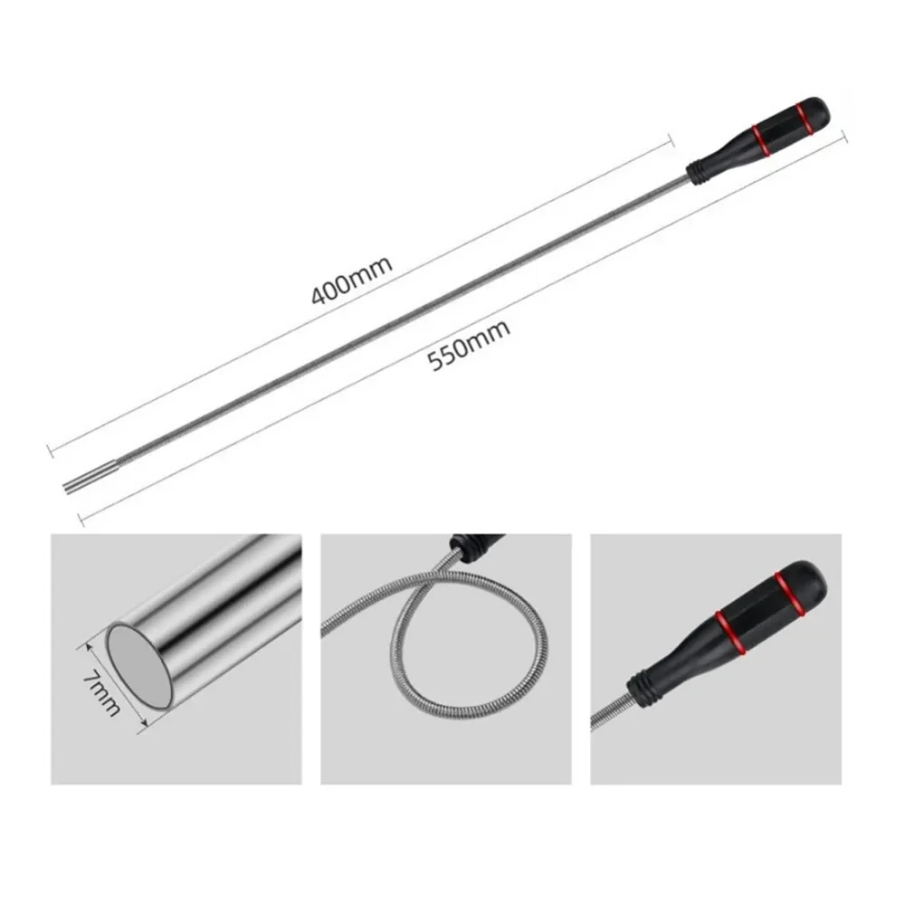 Telescopic Adjustable Magnetic Pick-Up Tools Magnetic Telescopic Magnet Grip Long Pen Telescopic Magnet Stick with LED Light